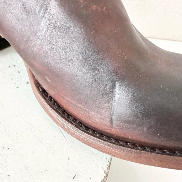 Lane PLAIN JANE PJ Brown Cowboy Boots Womens 7.5 Leather Cowgirl Western Short - Picture 7 of 12